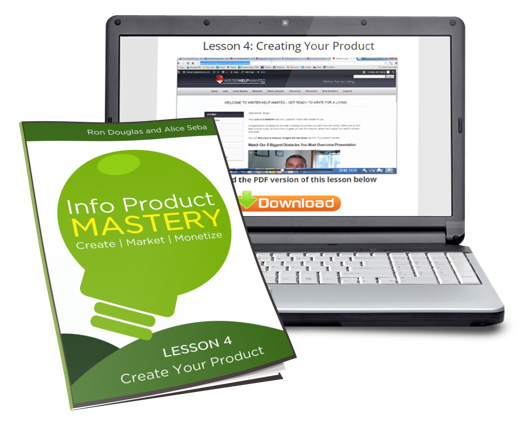 lesson 4 computer cover Ron Douglas & Alice Seba – Info Product Mastery - Available now !!!